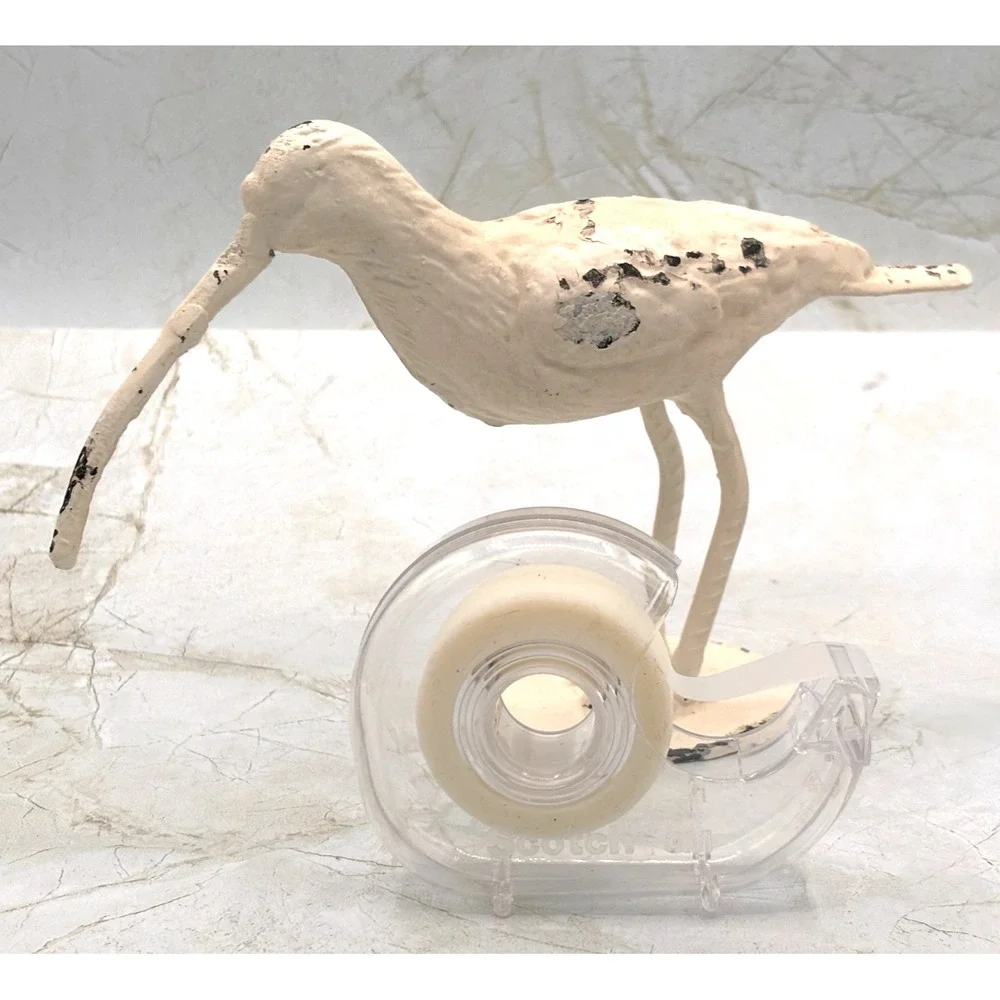 Urban Outfitters Cast‎ Iron Sandpiper Figurine Antique White Distressed 6